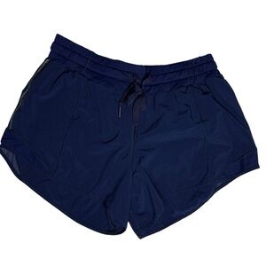Lululemon 6 Blue Hotty Hot Short Reflective Mesh Trim Drawstring w/ Liner